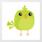 Green Bird Cartoon Raamsticker (Vel)