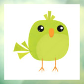 Green Bird Cartoon Raamsticker (Vel 3)