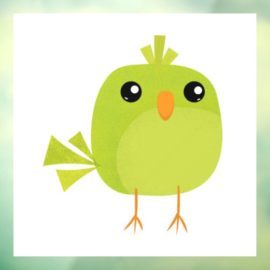 Green Bird Cartoon Raamsticker (Vel 3)