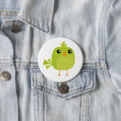 Green Bird Cartoon Ronde Button 7,6 Cm (In situ)