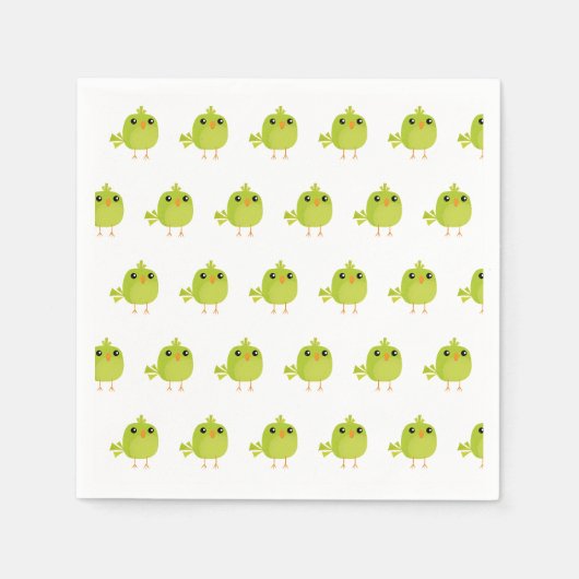 Green Bird Cartoon Servet (Voorkant)