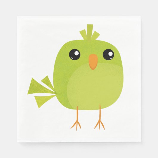 Green Bird Cartoon Servet (Voorkant)