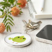 Green Bird Cartoon Sleutelhanger (Zijkant)