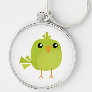 Green Bird Cartoon Sleutelhanger