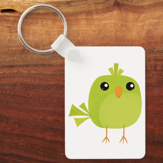 Green Bird Cartoon Sleutelhanger (Voorkant)