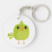 Green Bird Cartoon Sleutelhanger (Achterkant)
