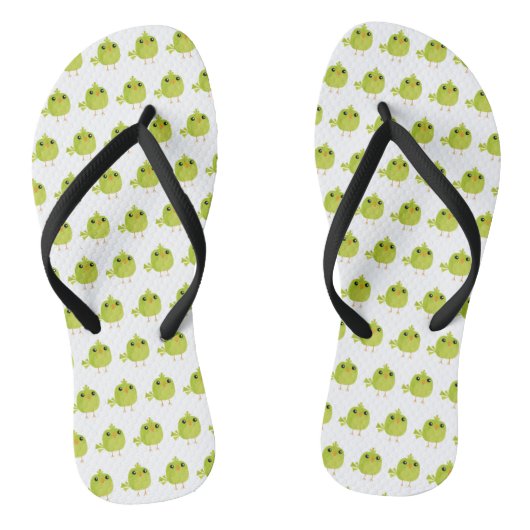 Green Bird Cartoon Teenslippers (Voetbed)