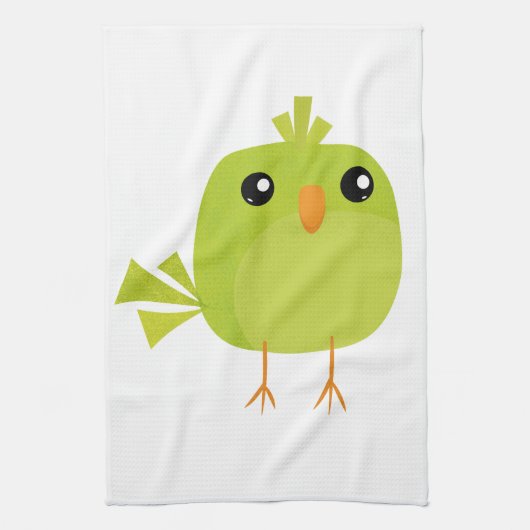 Green Bird Cartoon Theedoek (Verticaal)