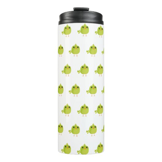 Green Bird Cartoon Thermosbeker (Voorkant)