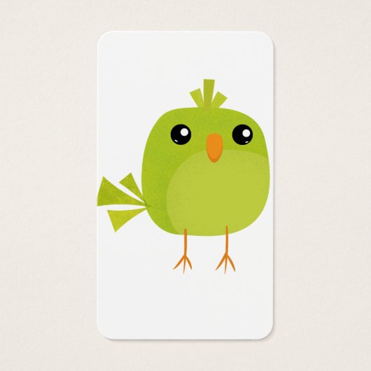 Green Bird Cartoon Visitekaartje (Voorkant)