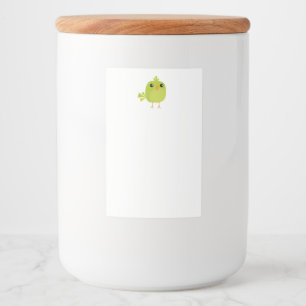 Green Bird Cartoon Voedselcontainer Etiket