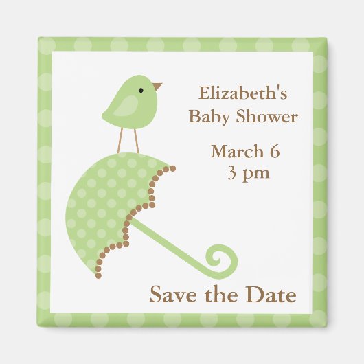 Green Bird en Umbrella Magneet (Voorkant)