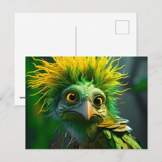 Green Bird Feestdagenkaart (Voorkant / Achterkant)