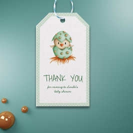 Green Bird Genderneutraal Baby shower Bedankt Cadeaulabel