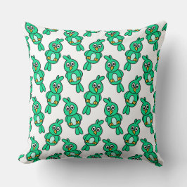 Green Bird Herhaal Schattigee eigenzinnige patroon Kussen