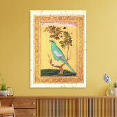 Green Bird, Mughal (gouache op papier) Canvas Afdruk (Insitu (Woonkamer))