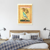 Green Bird, Mughal (gouache op papier) Canvas Afdruk (Insitu (Slaapkamer))