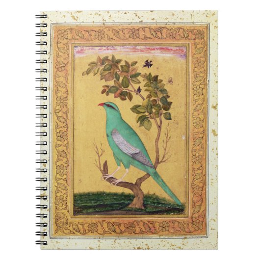 Green Bird, Mughal (gouache op papier) Notitieboek (Voorkant)