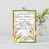 Green Bird of Paradise Vrijgezellenfeest bruiloft Kaart (Staand voorkant)