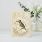 Green Bird on Branch Briefkaart (Staand voorkant)