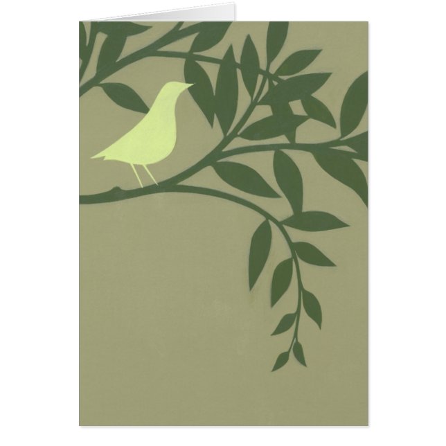 Green Bird Perched on Green Branch (Voorkant)