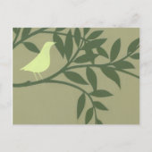 Green Bird Perched on Green Branch Briefkaart (Voorkant)