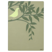 Green Bird Perched on Green Branch Klembord (Achterkant)