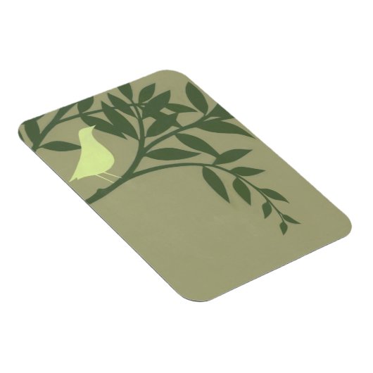 Green Bird Perched on Green Branch Magneet (Rechterzijde)