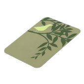 Green Bird Perched on Green Branch Magneet (Linkerzijde)