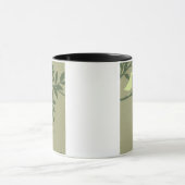 Green Bird Perched on Green Branch Mok (Midden)