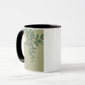 Green Bird Perched on Green Branch Mok (Voorkant links)