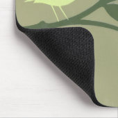 Green Bird Perched on Green Branch Muismat (Hoek)