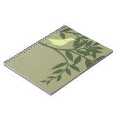 Green Bird Perched on Green Branch Notitieboek (Linkerzijde)