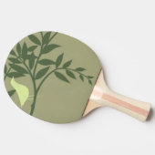 Green Bird Perched on Green Branch Tafeltennisbatje (Zijkant)