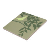 Green Bird Perched on Green Branch Tegeltje (Zijkant)