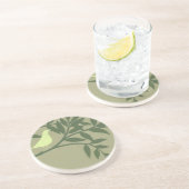 Green Bird Perched on Green Branch Zandsteen Onderzetter (Zijkant)