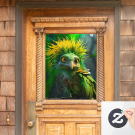 Green Bird Raamsticker