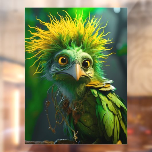 Green Bird Raamsticker (Vel 2)