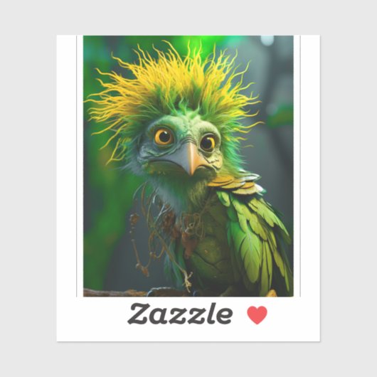 Green Bird Sticker (Vel)