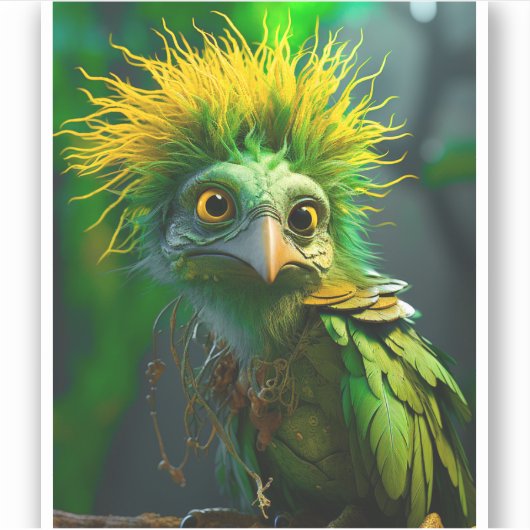 Green Bird Sticker (Voorkant)