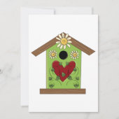 Green Birdhouse met hart en madeliefjes Kaart (Voorkant)