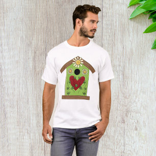 Green Birdhouse met hart en madeliefjes T-shirt