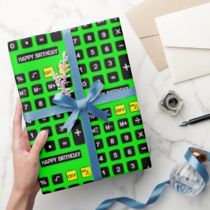 Green Birthday Calculator Cadeaupapier