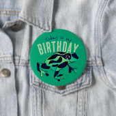Green Birthday Frog Button (In situ)