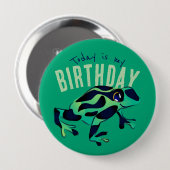 Green Birthday Frog Button (Voorkant /achterkant)