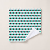 Green Black Abstract Floral Bath Towel Set Bad Handdoek (Wasdoekje)