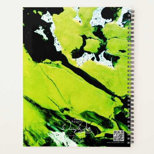 Green & Black Abstract Large Monthly Planner (Achterkant)