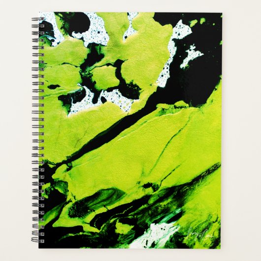 Green & Black Abstract Large Monthly Planner (Voorkant)
