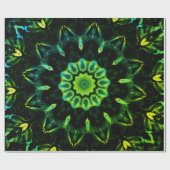 Green Black Abstracte ventilator Cadeaupapier (Vlak)