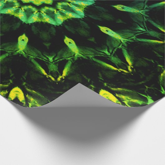 Green Black Abstracte ventilator Cadeaupapier (Hoek)